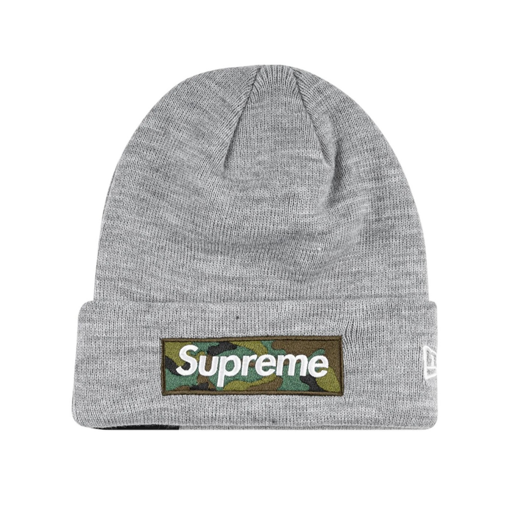 Supreme x New Era Box Logo knitted beanie (GREY)