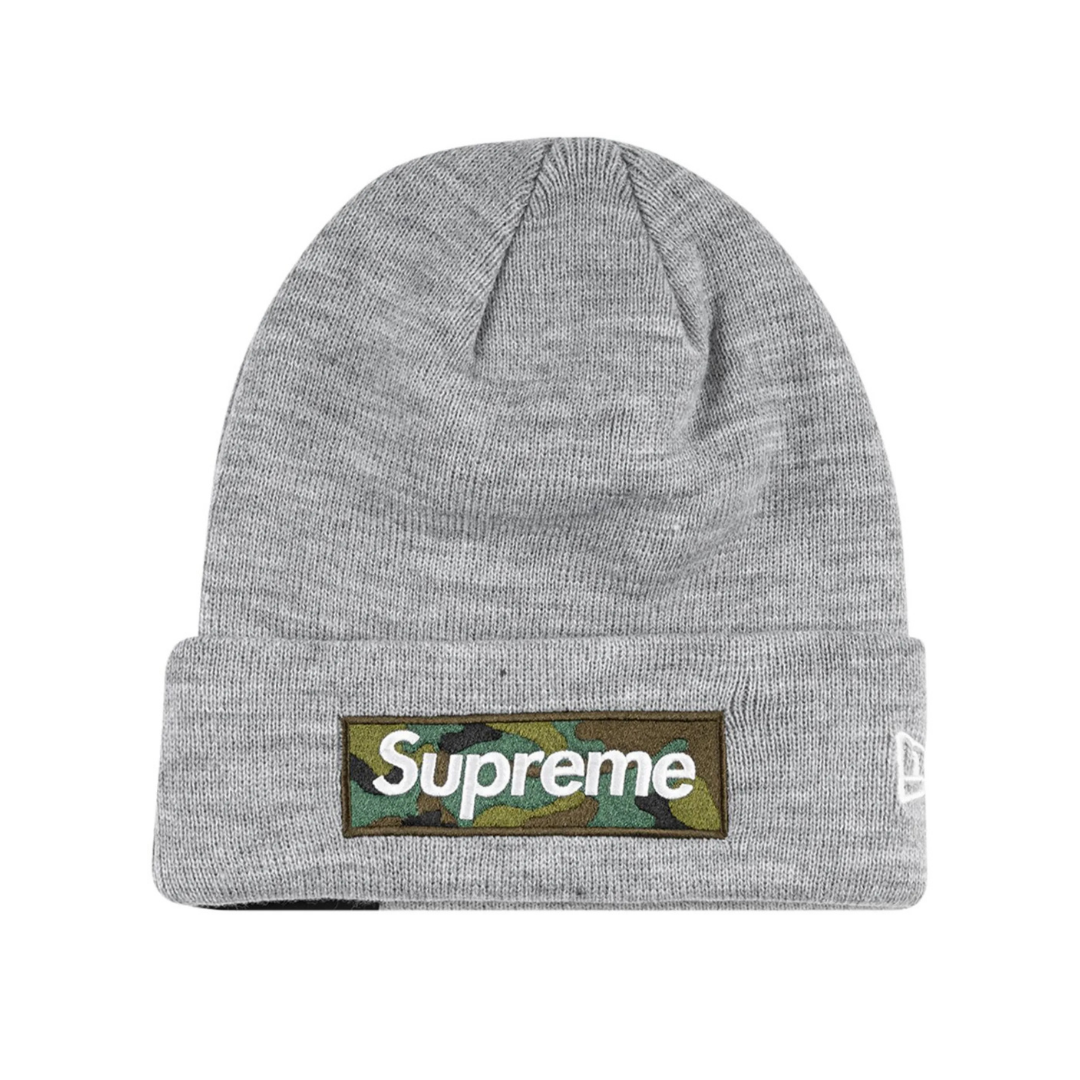 Supreme x New Era Box Logo knitted beanie (GREY)