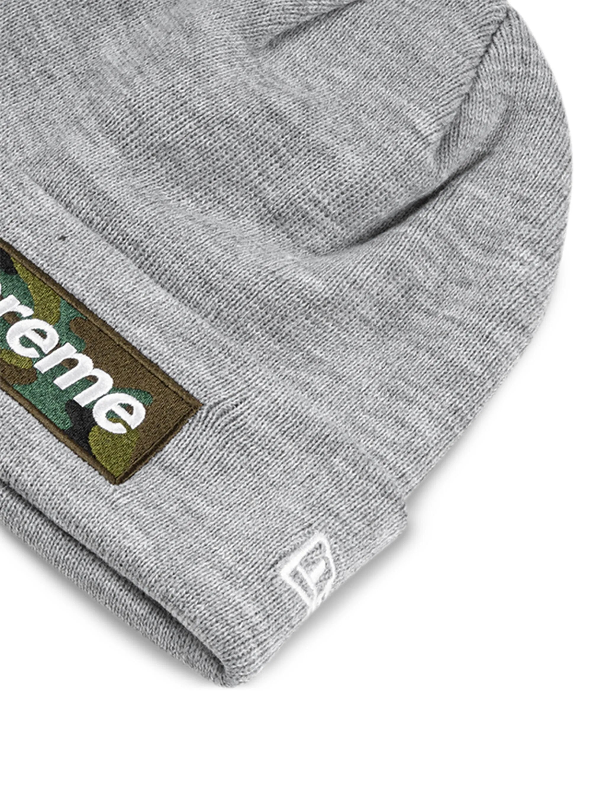 Supreme x New Era Box Logo knitted beanie (GREY)