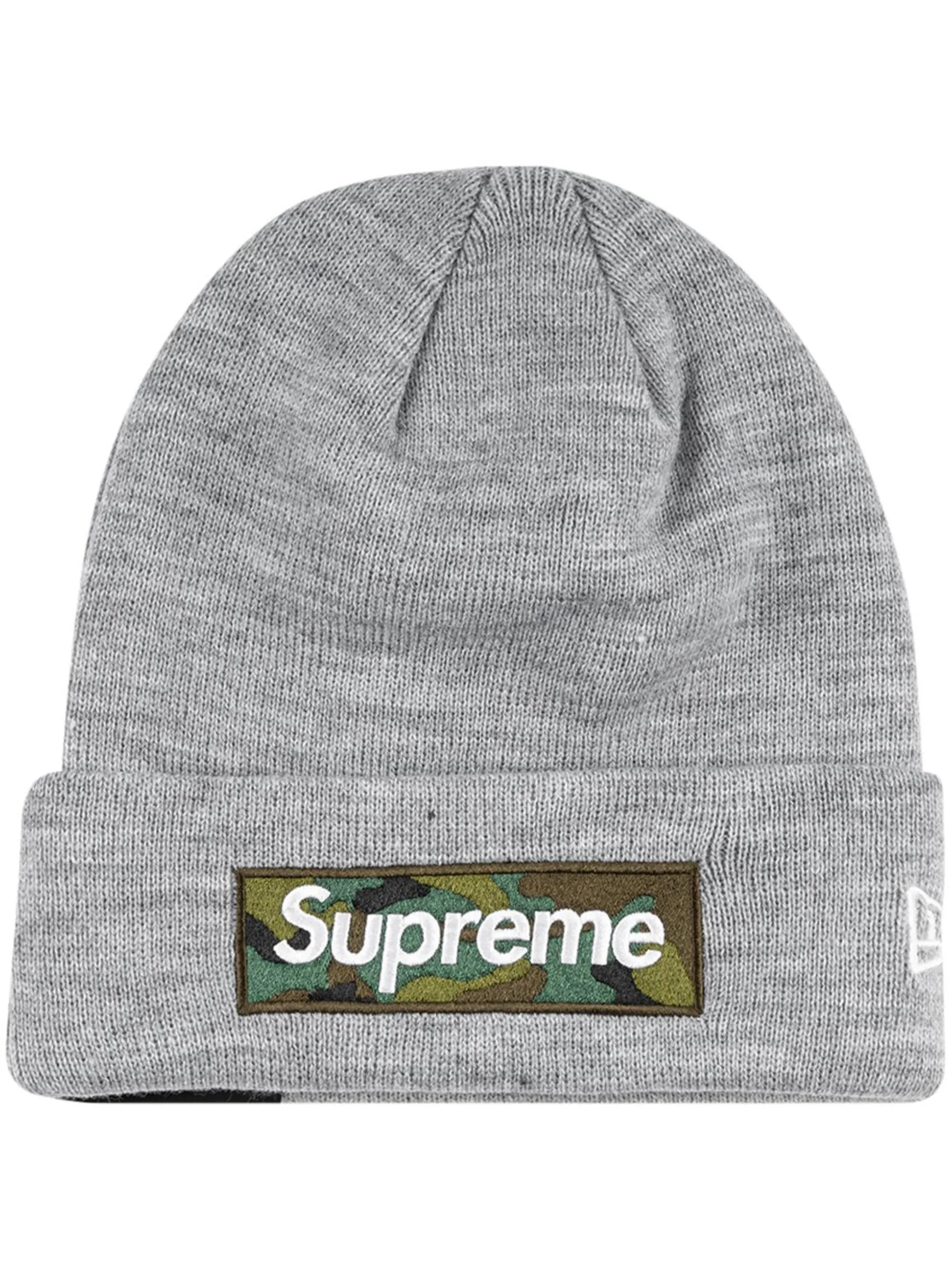 Supreme x New Era Box Logo knitted beanie (GREY)