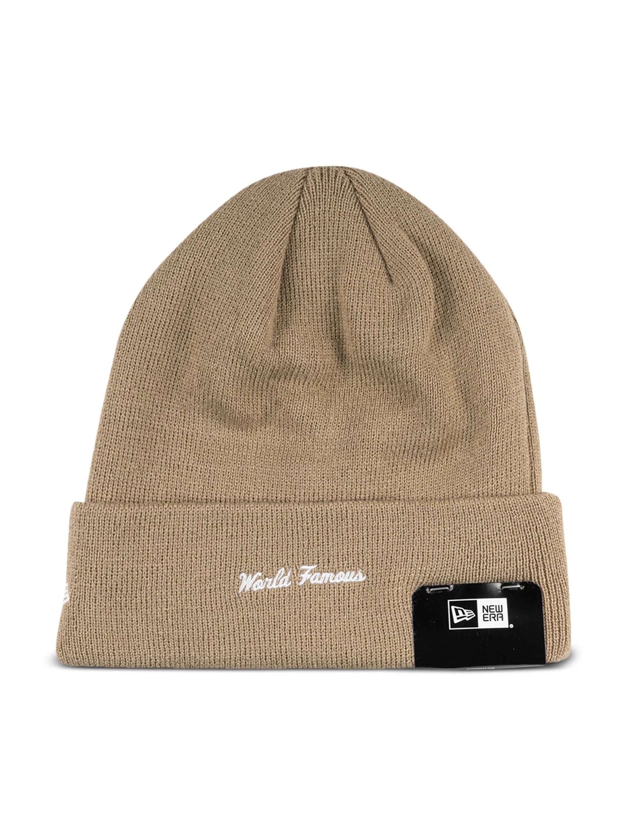 Supreme x New Era Box Logo knitted beanie (TAN)