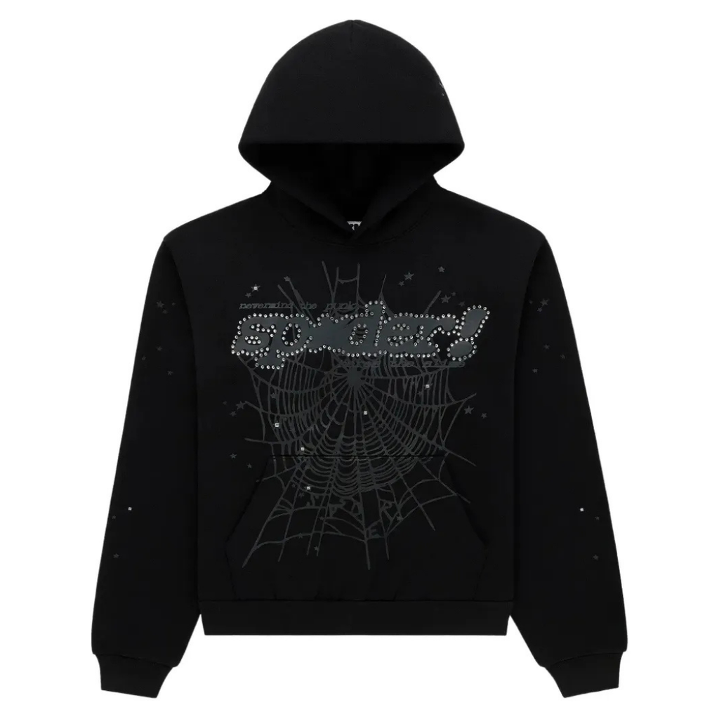 SP5DER Rhinestone Punk V2 long-sleeve hoodie