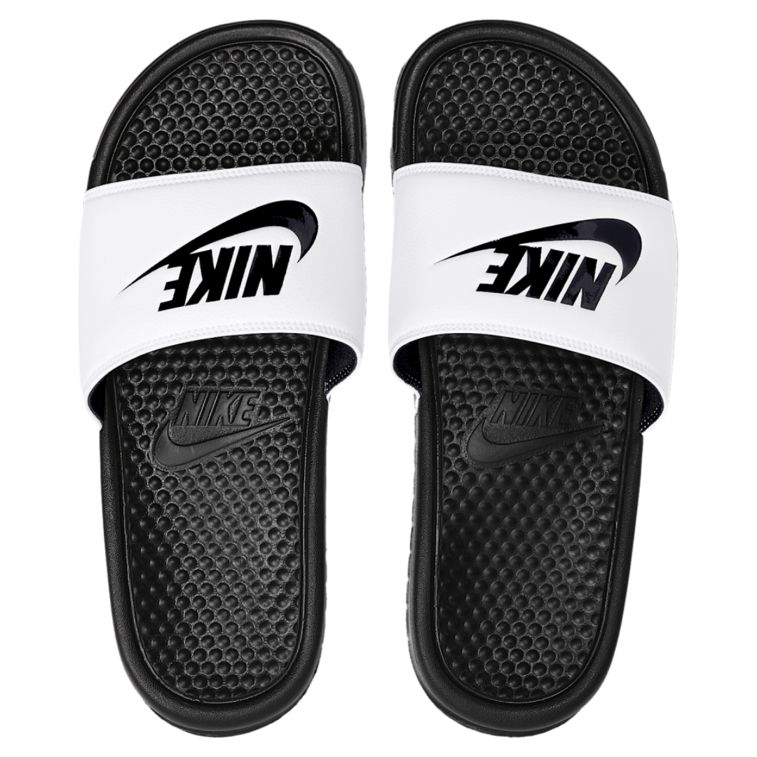 NIke Benassi JDI Slides White Black