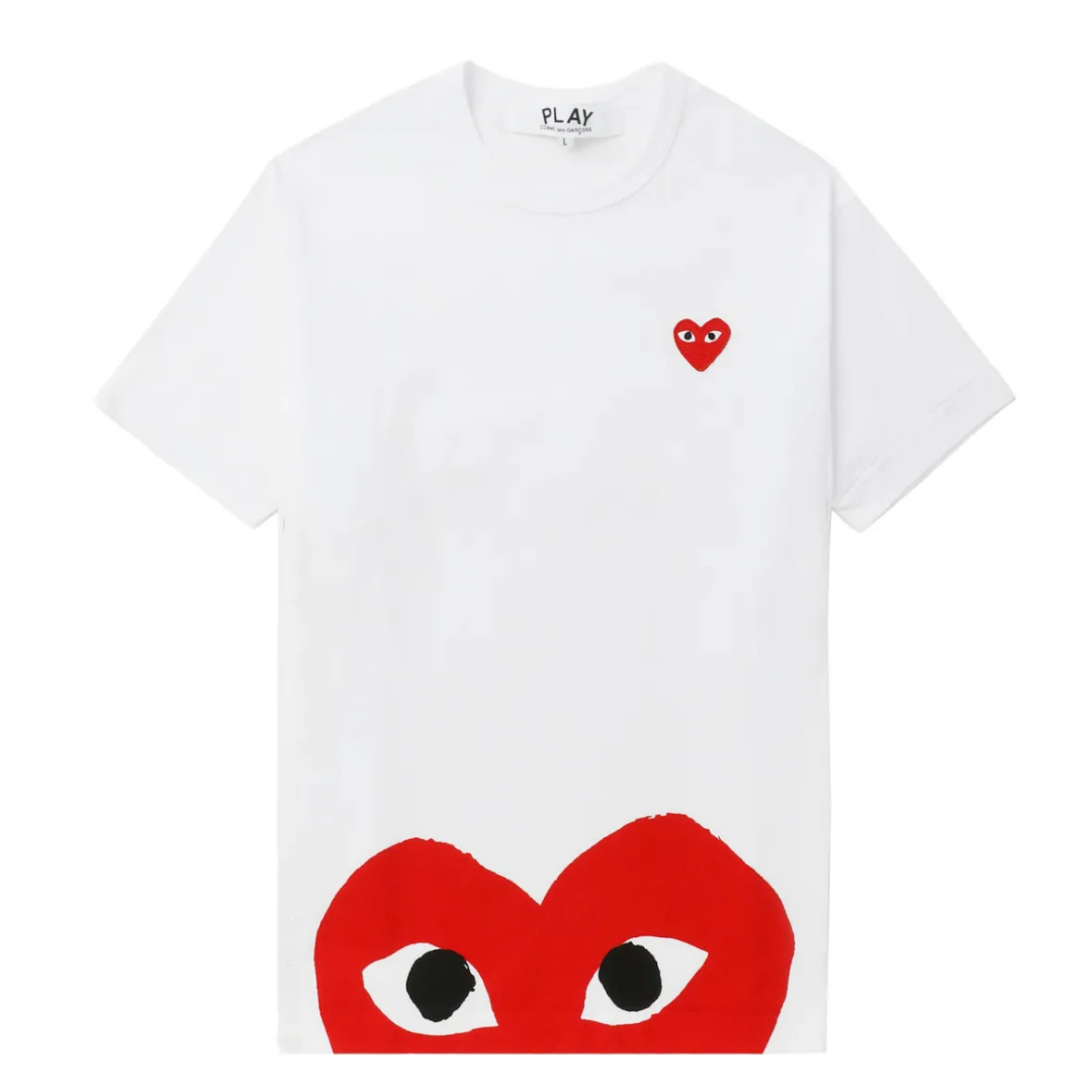 Comme Des Garçons Play Heart-Print Cotton T-shirt