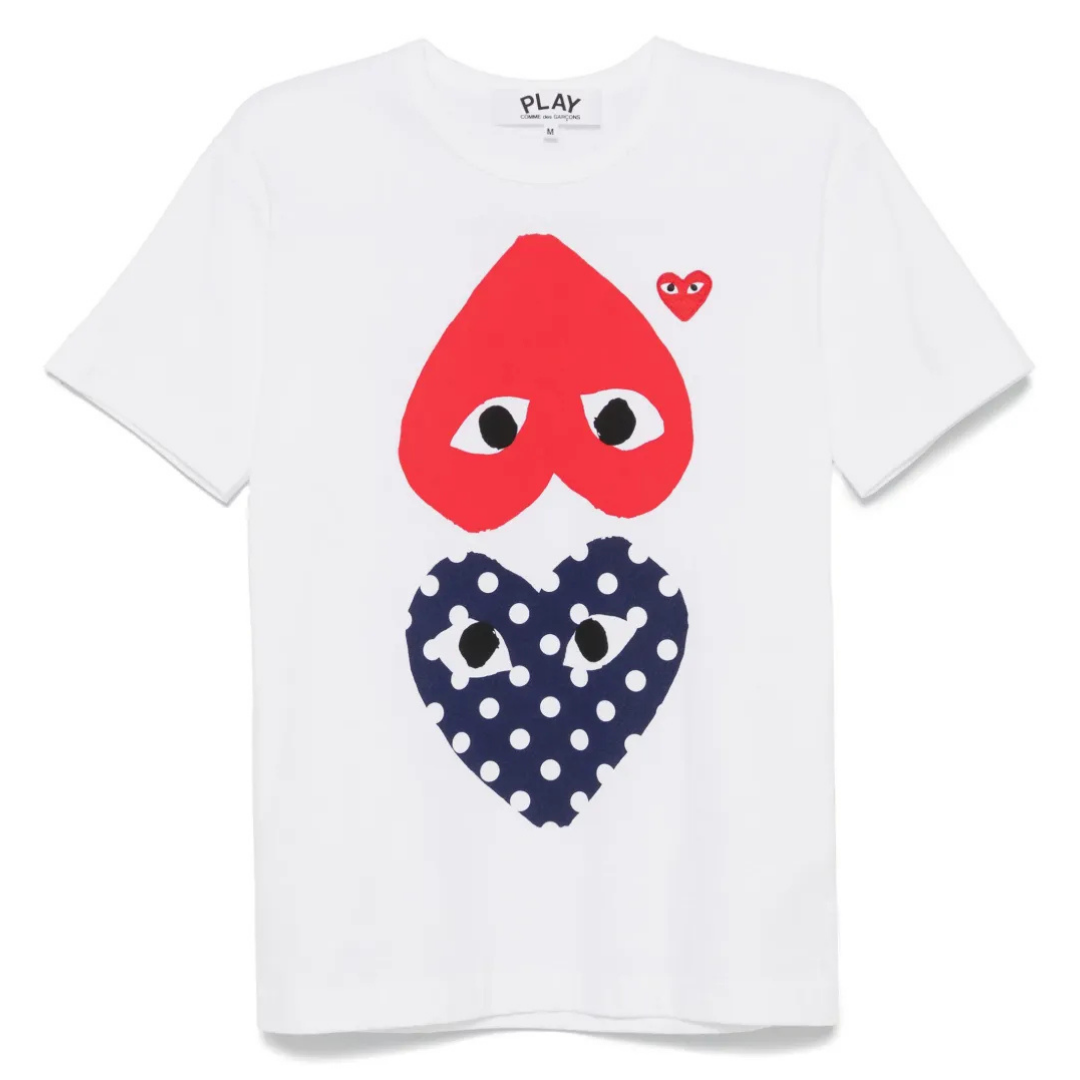 Comme Des Garçons Play Double Heart-Print T-shirt